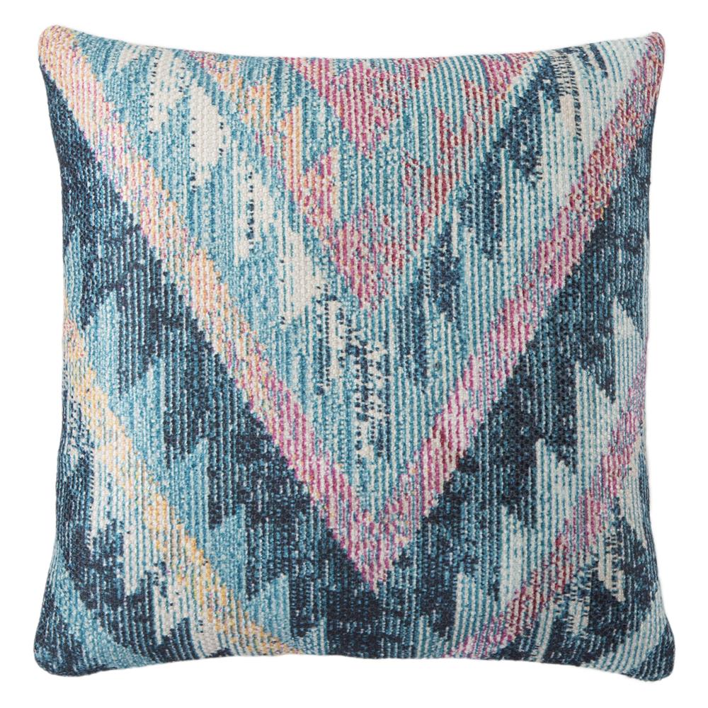 Nikki Chu by Jaipur Living GRN02 Petra Throw Pillow in Blue & Multicolor 18"X18"