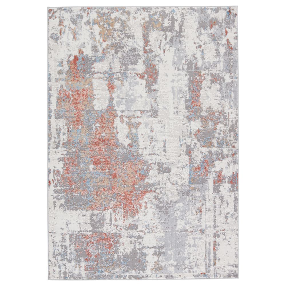 Vibe by Jaipur Living GRO01 Tocarra Abstract Gray/ Red Area Rug (5