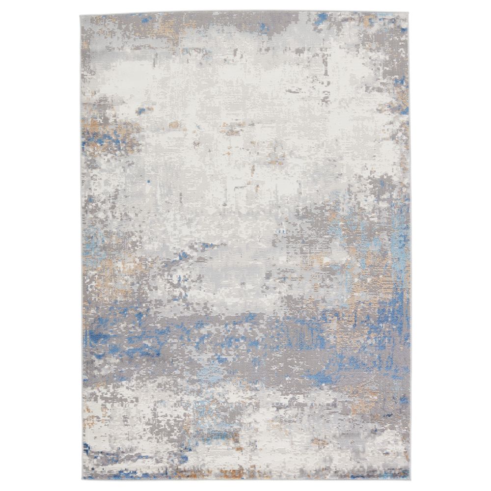 Vibe by Jaipur Living GRO05 Ridley Abstract Gray/ Blue Area Rug (5