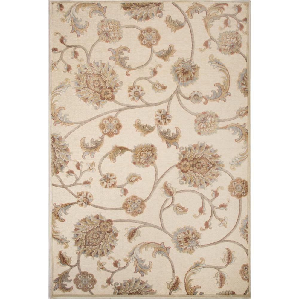 Jaipur Rugs HAR09 Transitional Floral Pattern Ivory/White Rayon and Chenille Area Rug - (2x3.11)