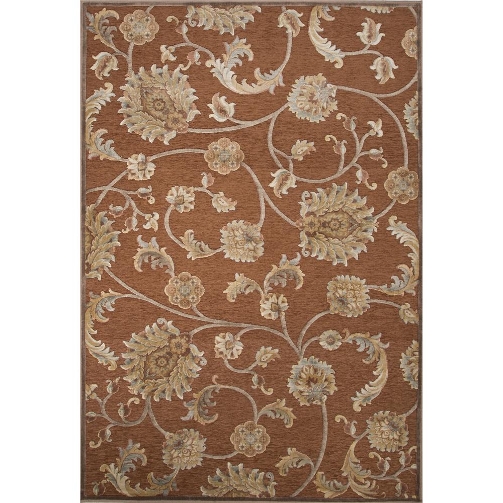 Jaipur Rugs HAR10 Transitional Floral Pattern Brown Rayon and Chenille Area Rug - (2x3.11)