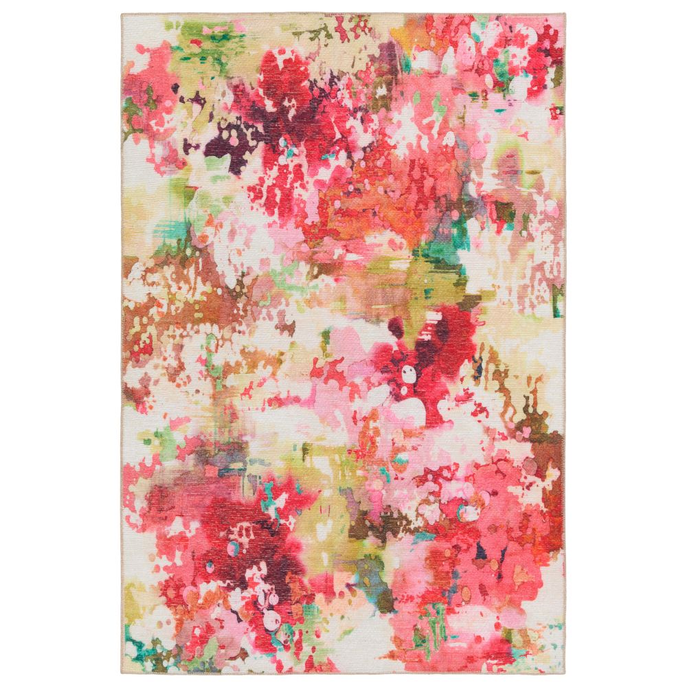 Vibe by Jaipur Living IBS05 Rouge Indoor/Outdoor Floral Pink/ Multicolor Area Rug (18"X18")