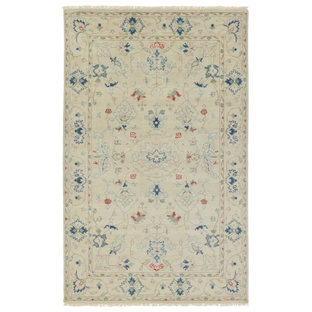 Jaipur Living JAR01 Hacci Hand-Knotted Floral Cream/ Blue Area Rug (9