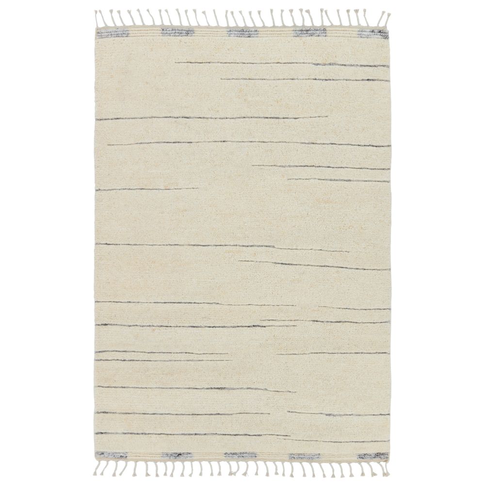Jaipur Living KEO03 Furrow Hand-Knotted Striped Cream/ Gray Area Rug (10
