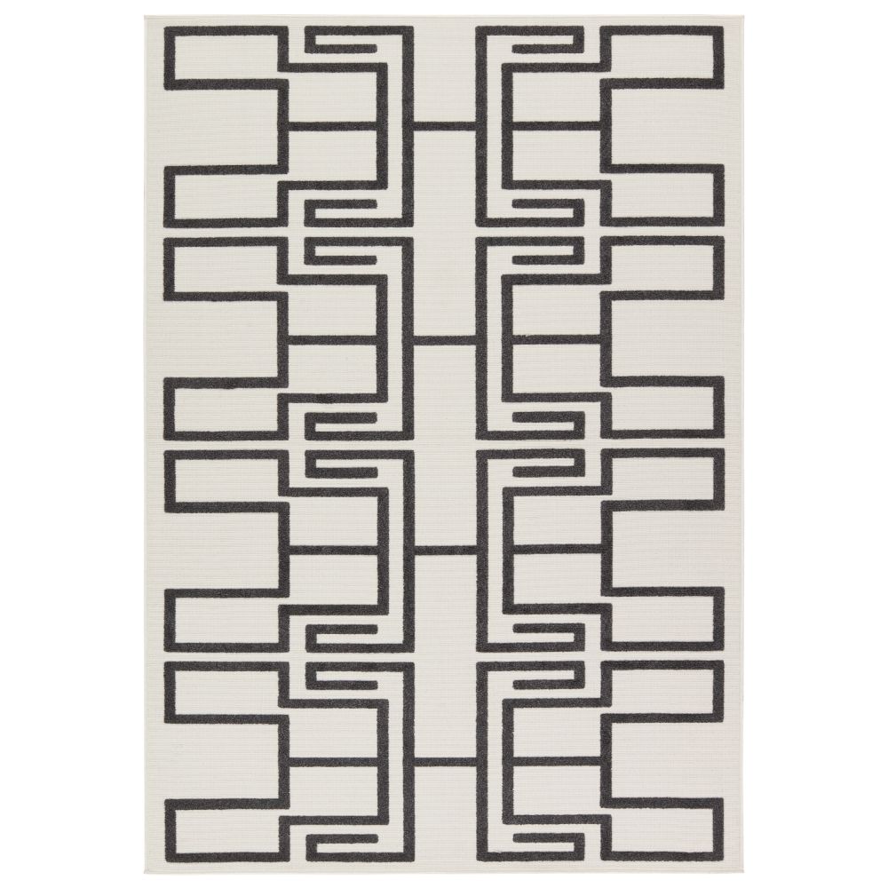 Vibe by Jaipur Living KYS04 Odion Indoor/Outdoor Geometric White/Charcoal Area Rug (6