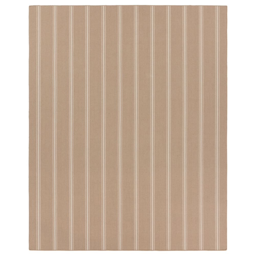 Jaipur Rugs LAG03 Barclay Butera by Jaipur Living Memento Handmade Indoor/Outdoor Striped Beige/ Ivory Area Rug (18"X18")