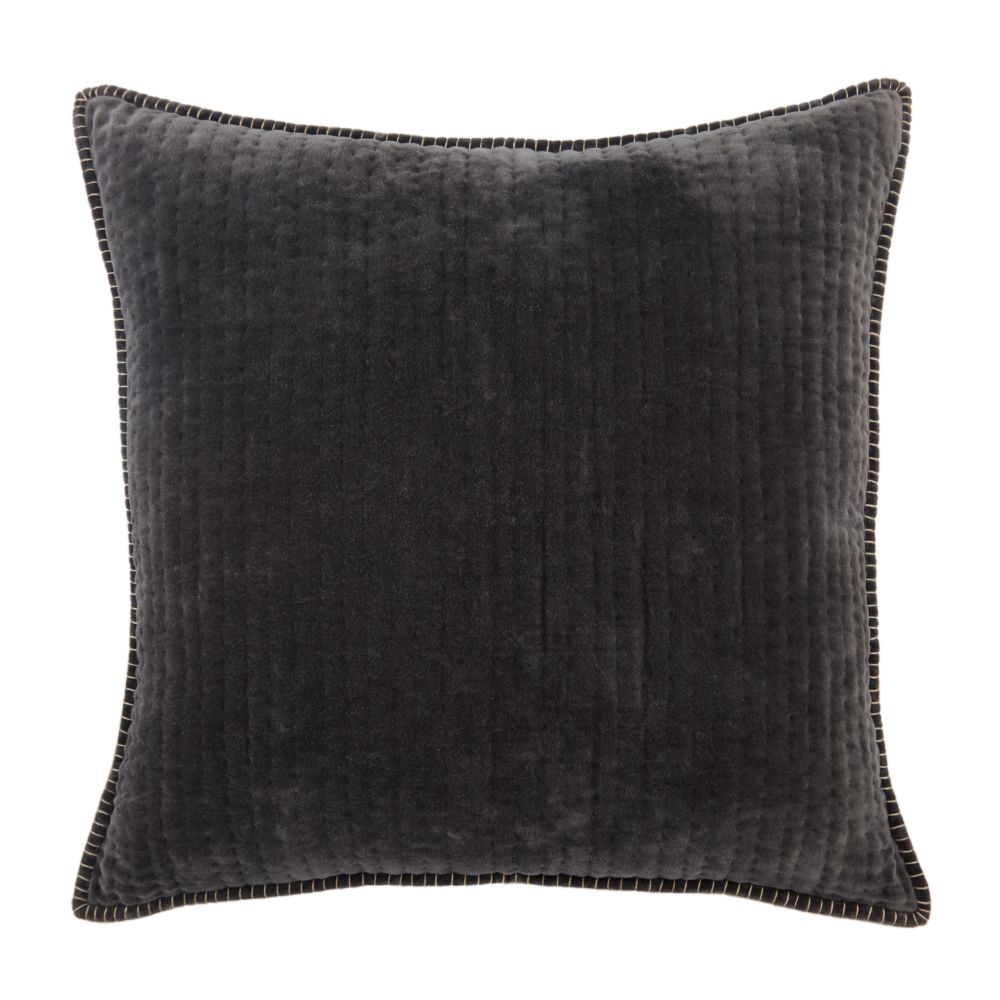Jaipur Living LXG02 Beaufort Solid Dark Gray/ White Down Throw Pillow 26 inch