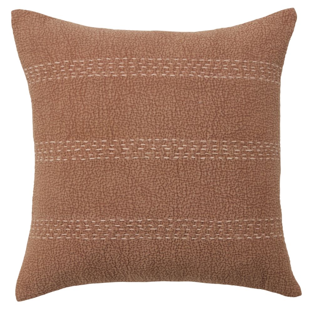 Jaipur Living LXG06 Trenton Stripes Terracotta/ Beige Down Throw Pillow 20 inch
