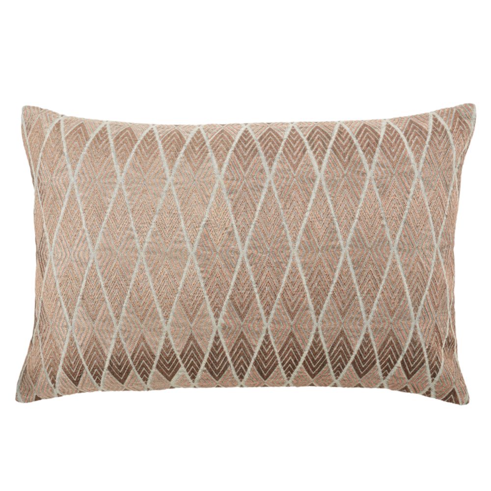 Jaipur Living LXG12 Lexington 16" x 24" Milton Geometric Poly Fill Lumbar Pillow in Bronze / Gray
