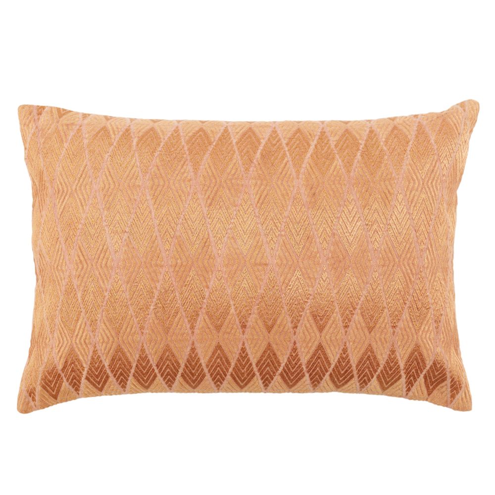 Jaipur Living LXG13 Lexington 16" x 24" Milton Geometric Poly Fill Lumbar Pillow in Rose / Terracotta
