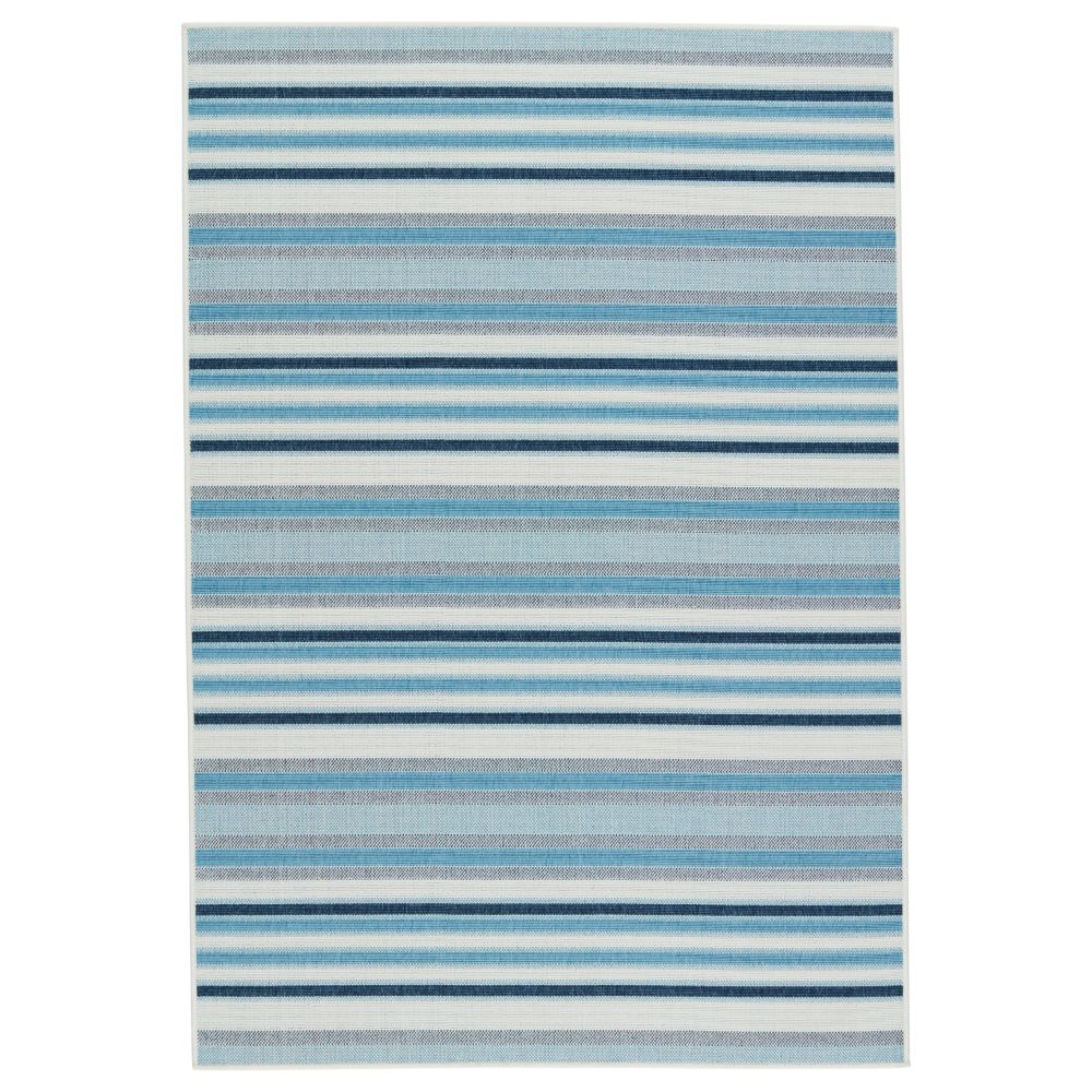 Vibe by Jaipur Living MAH08 Mahaba Living Lloria Indoor/ Outdoor Striped Blue/ Cream Area Rug (8