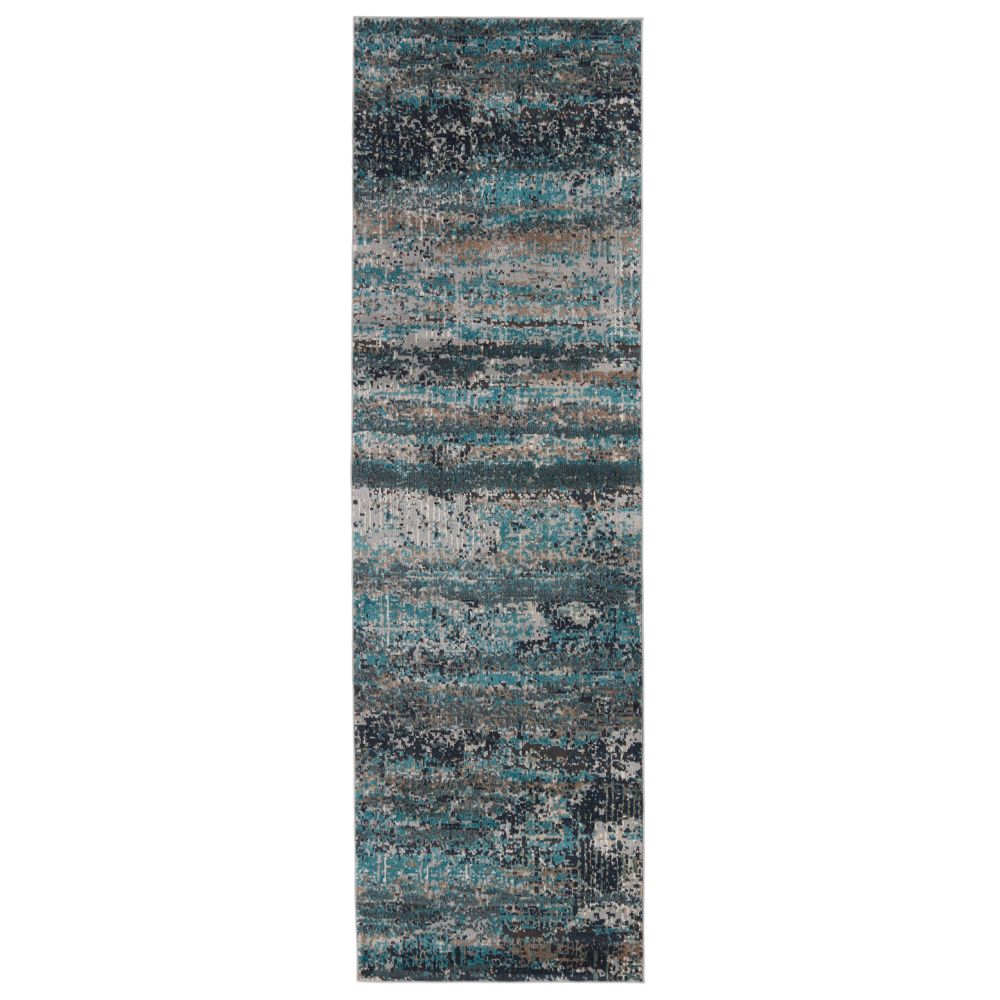 Vibe by Jaipur Living MYD21 Aubra Abstract Teal/ Gray Runner Rug (2