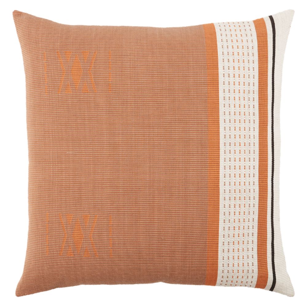 Vibe by Jaipur Living NAD01 Navida 22" x 22" Parvati Tribal Down Pillow in Mauve / Terracotta
