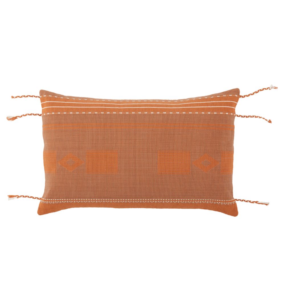 Vibe by Jaipur Living NAD02 Navida 13" x 21" Bhodi Tribal Down Lumbar Pillow in Mauve / Terracotta