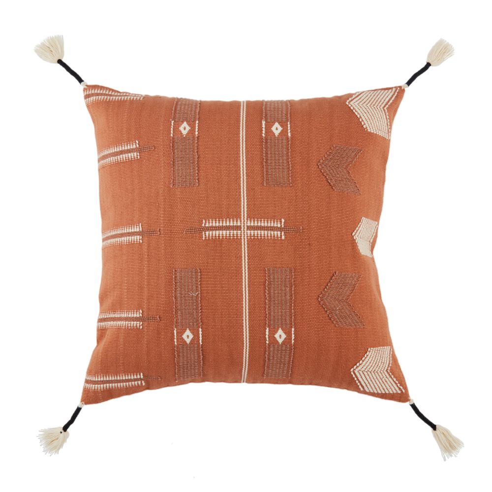 Jaipur Living PLW103513 Nagaland Pillow 18"X18" in Terracotta