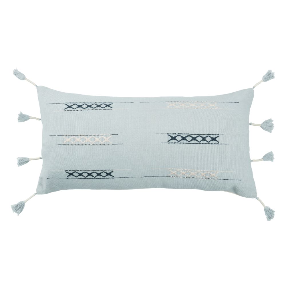 Jaipur Living NGW26 Seloupe Tribal Light Blue/ Cream Poly Fill Pillow (13"X21" Lumbar)