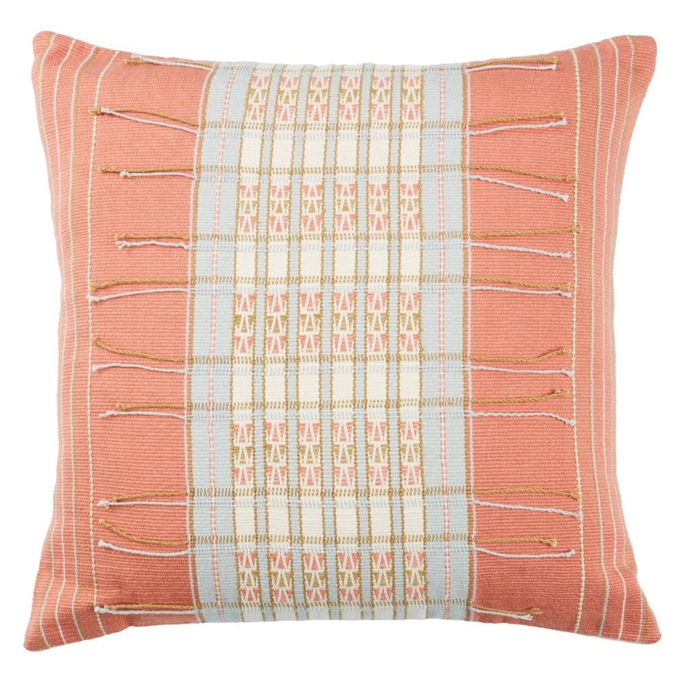 Jaipur Living NGW33 Peren Tribal Coral/ Blue Poly Fill Pillow (18" Square)