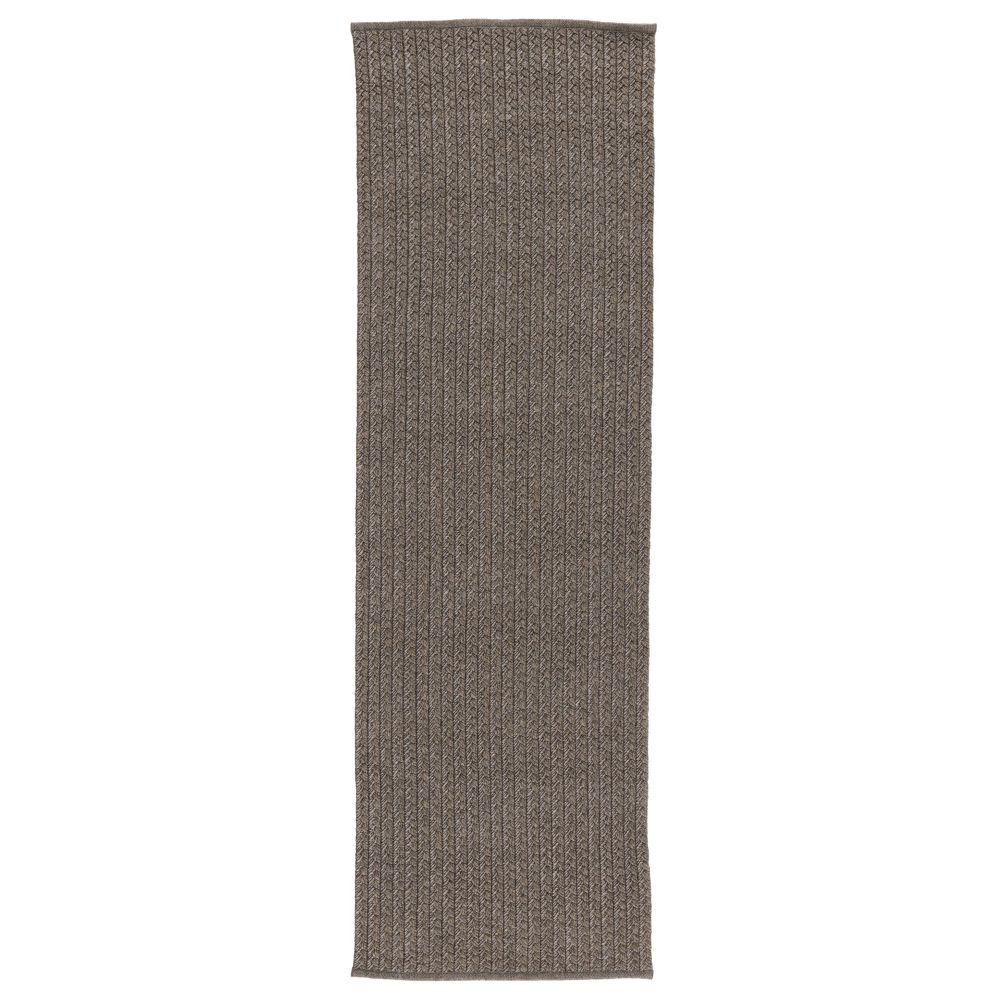 Jaipur Living NIP04 Iver Indoor/ Outdoor Solid Gray/ Taupe Runner Rug (2
