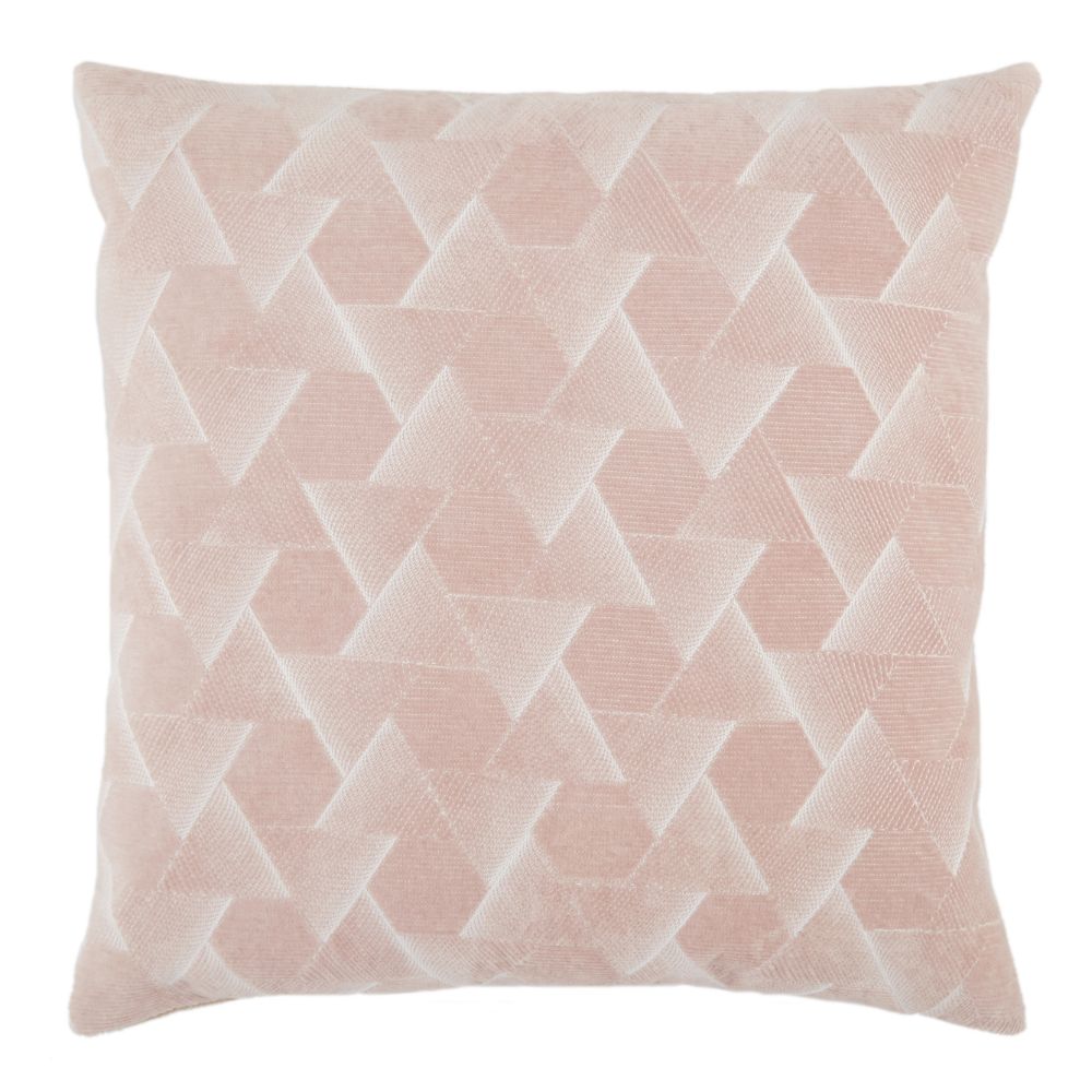 Jaipur Living NOU02 Jacques Geometric Blush/ Silver Poly Throw Pillow 22 inch