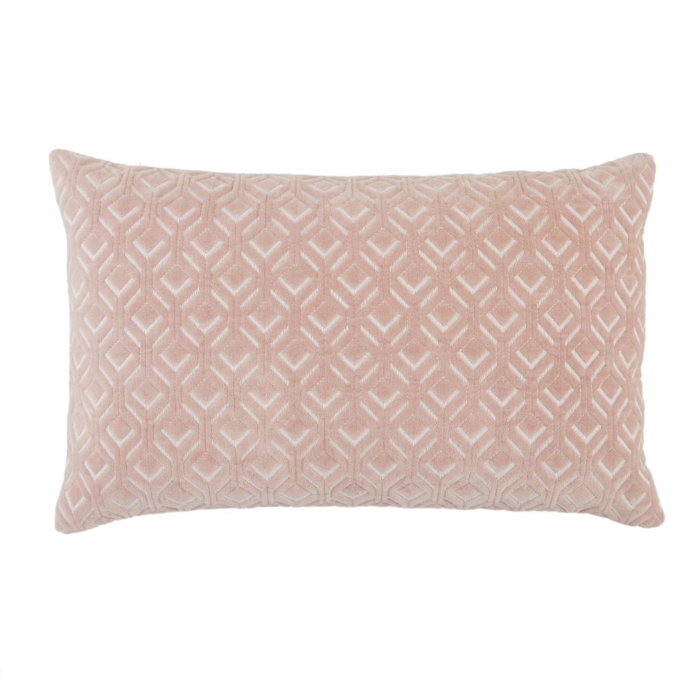 Jaipur Living NOU08 Colinet Trellis Blush/ Silver Poly Lumbar Pillow