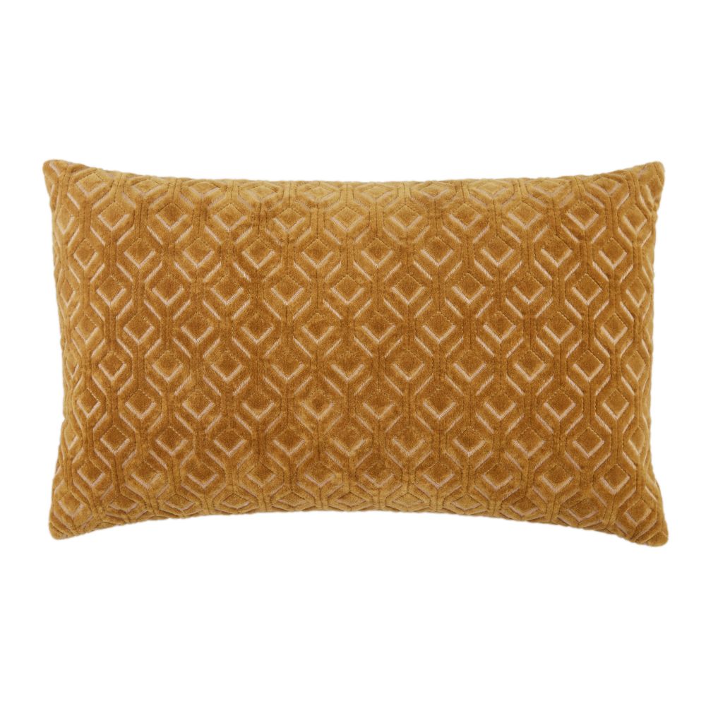 Jaipur Living NOU12 Colinet Trellis Gold/ Silver Down Lumbar Pillow