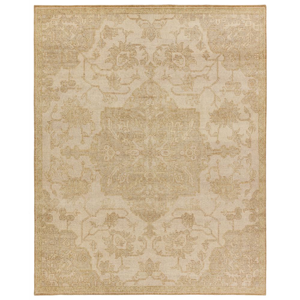 Jaipur Rugs ONE07 Jaipur Living Danet Hand-Knotted Medallion Tan/ Gold Area Rug (18"X18")