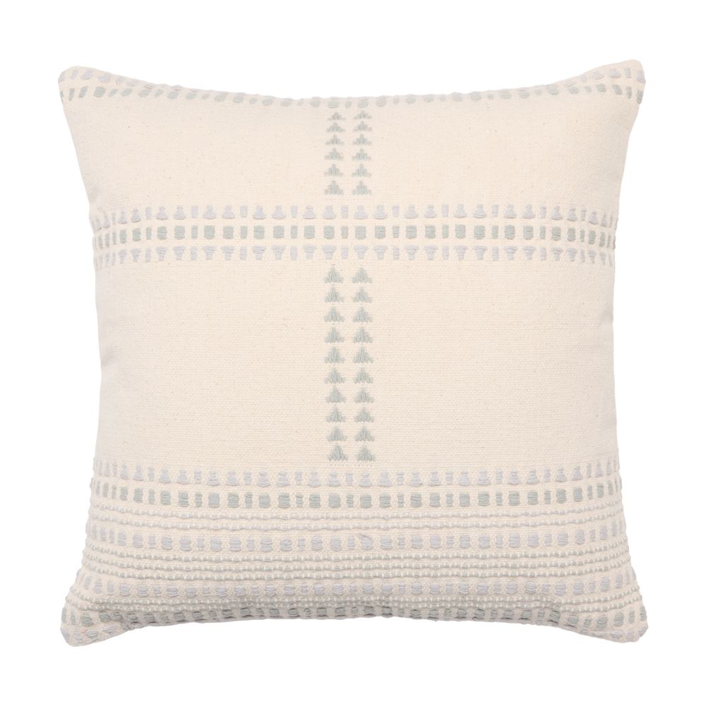 Jaipur Living SNH01 Aryn Striped Cream/ Light Blue Poly Fill Pillow (22" Square)