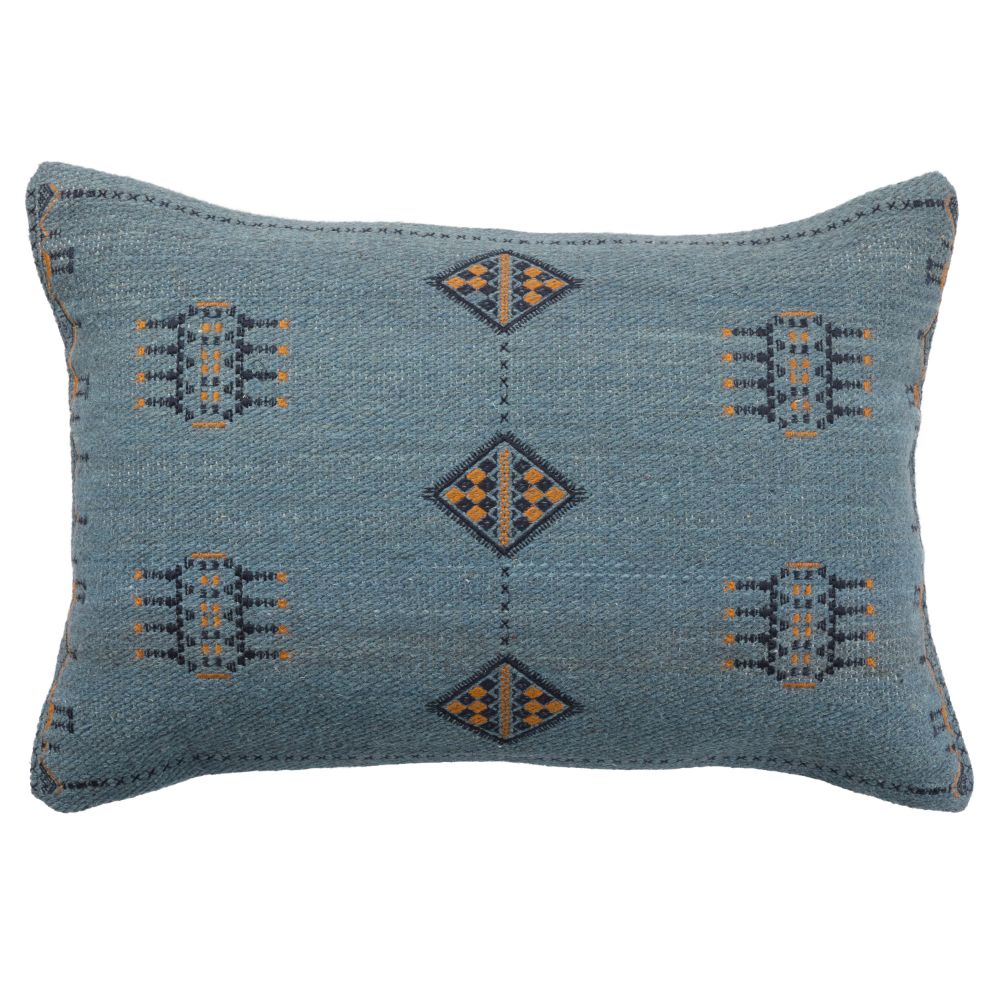 Jaipur Living PUB02 Tanant Tribal Dark Blue/ Gold Poly Lumbar Pillow