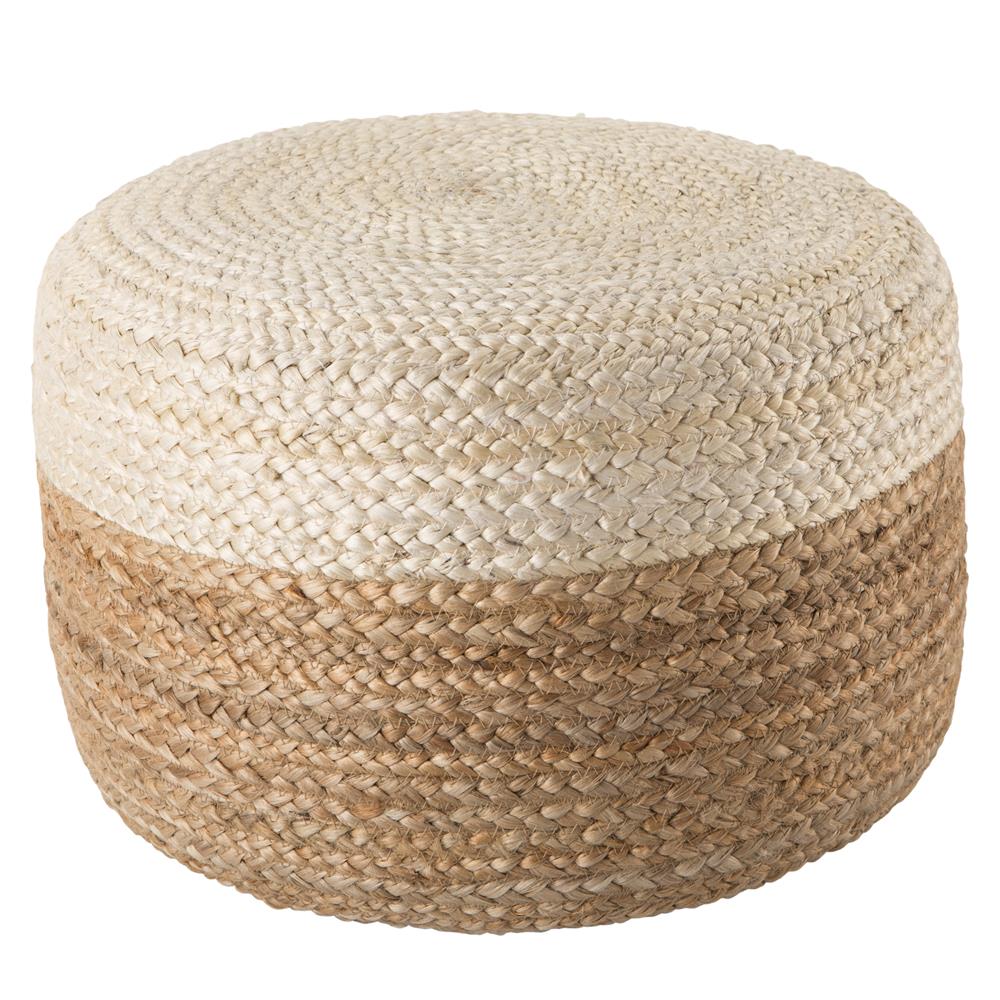 Jaipur Living SAA09 Oliana White & Beige Ombre Cylinder Pouf