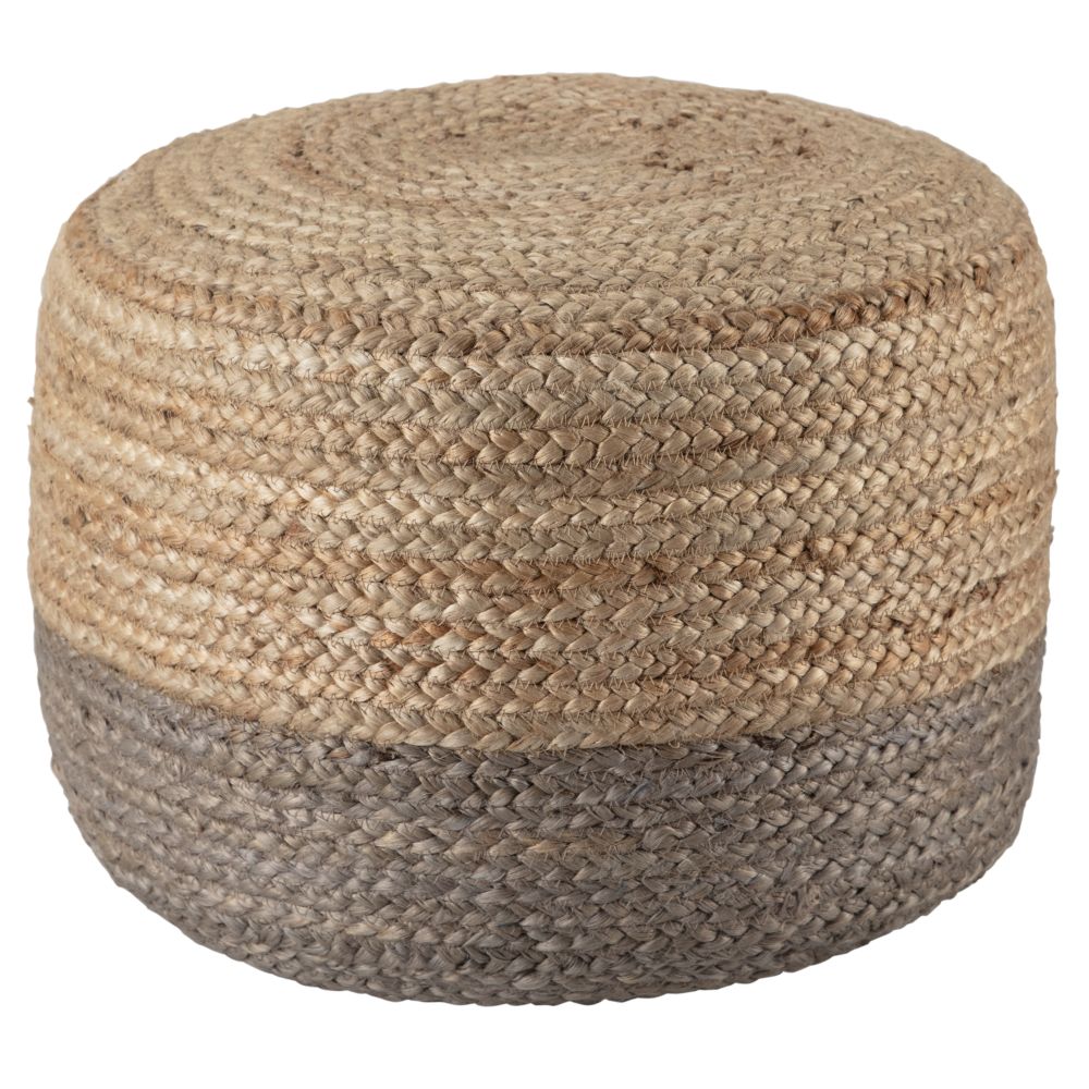 Jaipur Living SAA16 Oliana Ombre Taupe/ Beige Cylinder Pouf