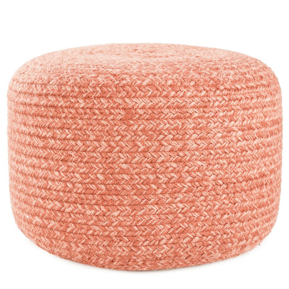 Vibe by Jaipur Living SAS10 Grayton Indoor/ Outdoor Solid Heather Pink Cylinder Pouf