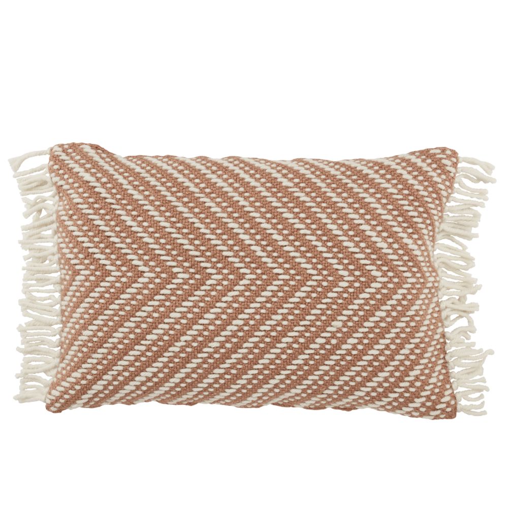 Jaipur Living SET03 Odessa Chevron Mauve/ Ivory Indoor/ Outdoor Lumbar Pillow Cover 16X24 inch