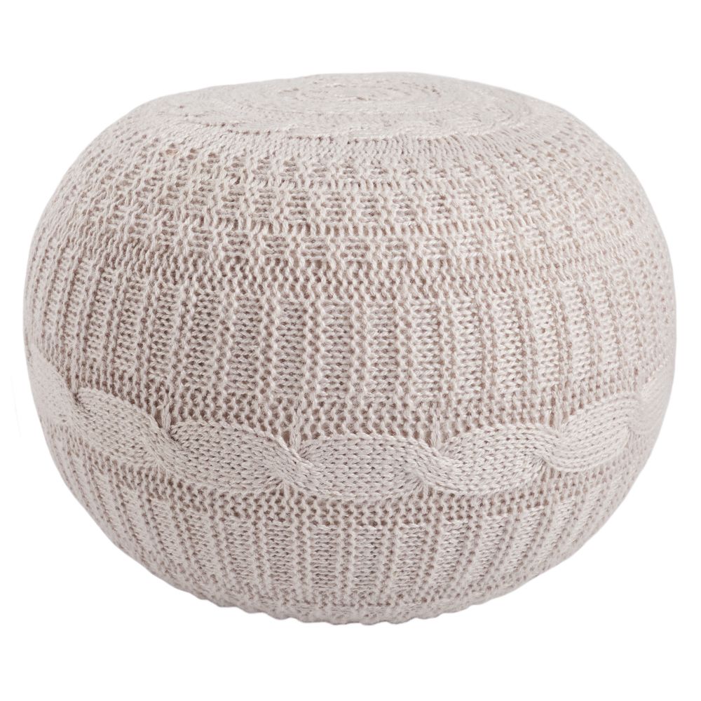 Vibe by Jaipur Living POF100551 Georgia Solid Silver Round Pouf
