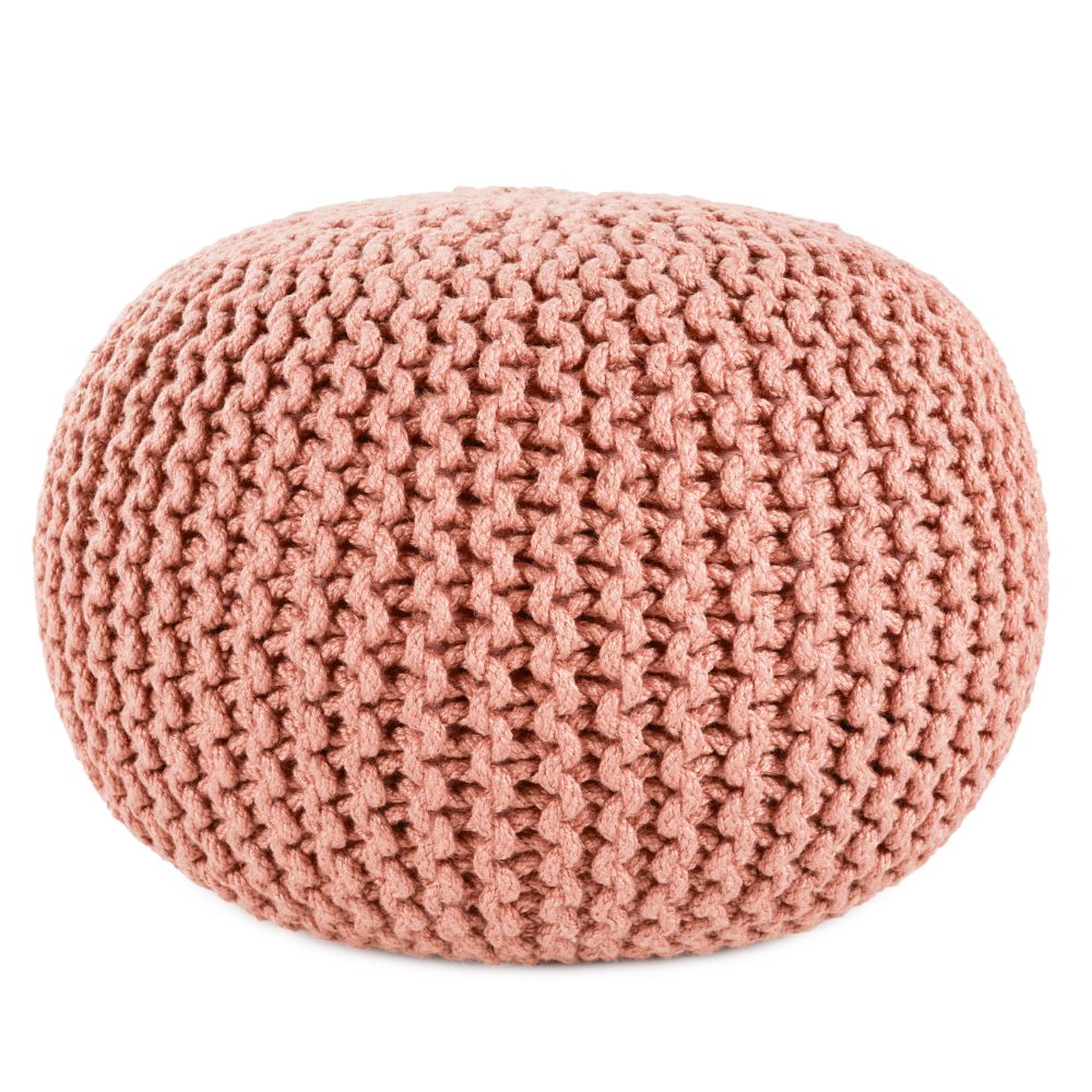 Vibe by Jaipur Living SMR04 Asilah Indoor/ Outdoor Solid Blush Round Pouf