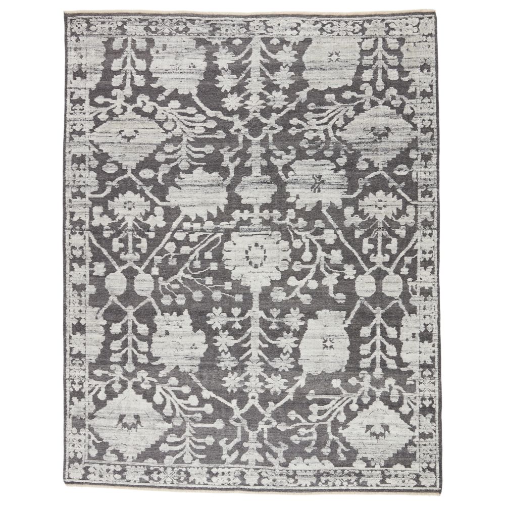Jaipur Living SNN01 Riona Hand-Knotted Floral Gray/ White Area Rug (8