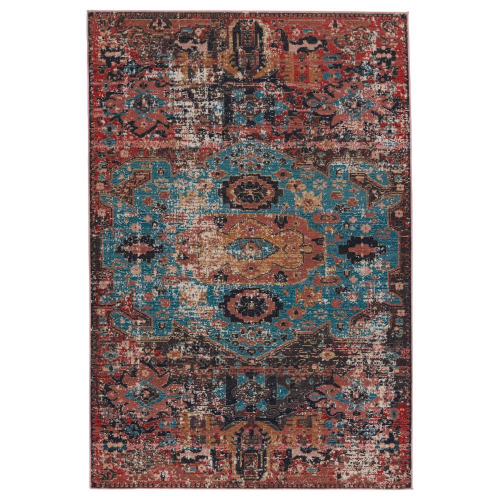 Vibe by Jaipur Living SWO01 Presia Indoor/ Outdoor Medallion Red/ Teal Area Rug (8