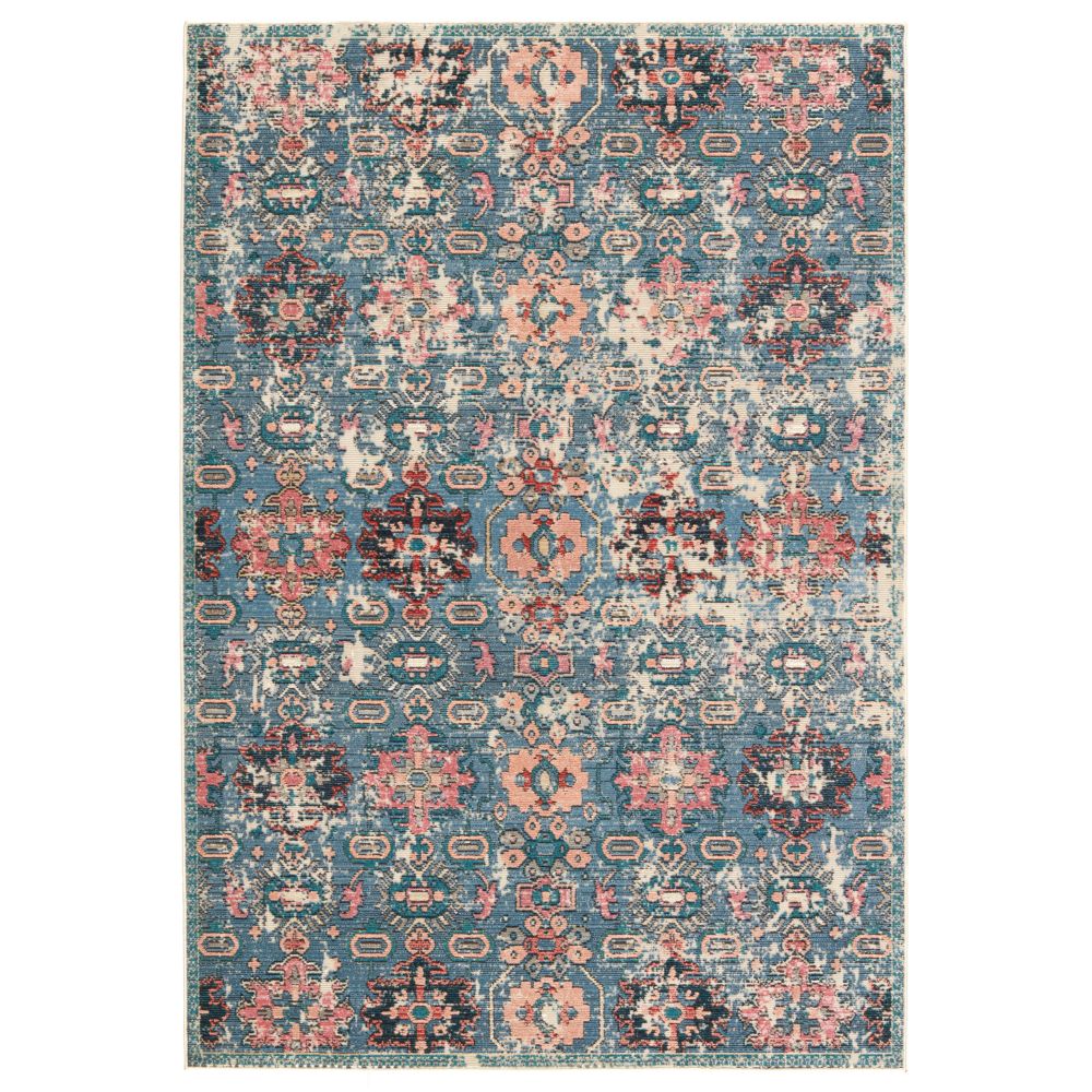 Vibe by Jaipur Living SWO10 Farella Indoor/ Outdoor Oriental Blue/ Pink Area Rug (8