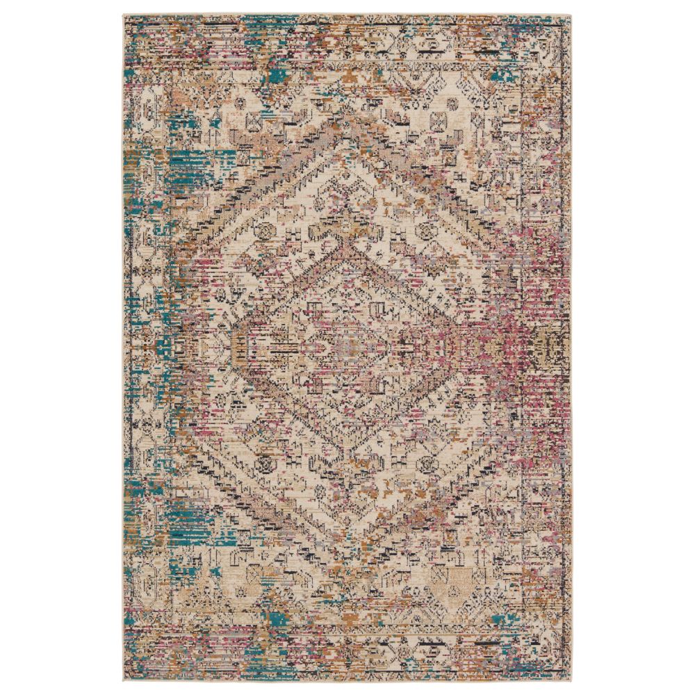 Vibe by Jaipur Living SWO19 Armeria Indoor/Outdoor Medallion Multicolor/ Ivory Area Rug (18"X18")