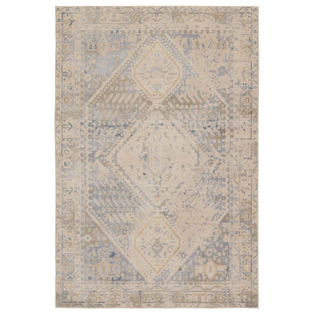 Vibe by Jaipur Living SWO20 Rush Indoor/Outdoor Medallion Light Gray/ Blue Area Rug (18"X18")