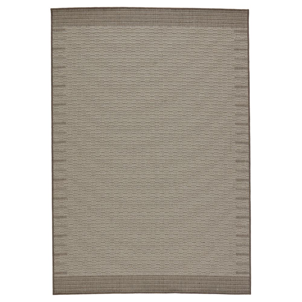 Vibe by Jaipur Living TAH07 Poerava Indoor/ Outdoor Border Gray/ Taupe Area Rug (9