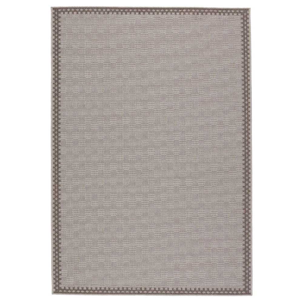 Vibe by Jaipur Living TAH09 Tiare Indoor/ Outdoor Border Gray/ Taupe Area Rug (2