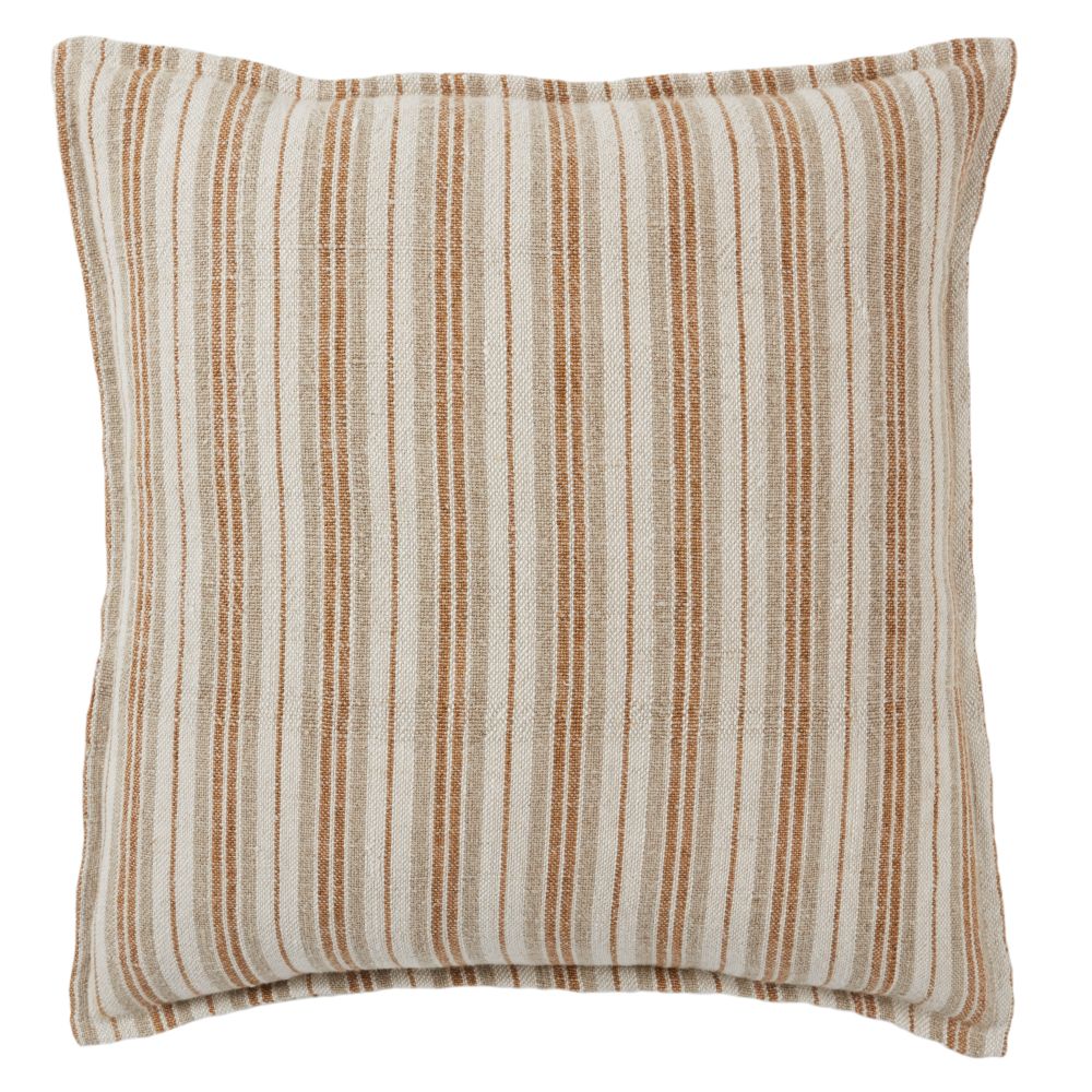Jaipur Living TAN02 Lucien Striped Cream/ Gold Poly Fill Pillow (20" Square)