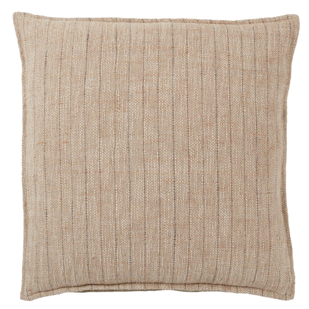 Jaipur Living TAN07 Murdoch Striped Light Brown/ Cream Poly Fill Pillow (22" Square)