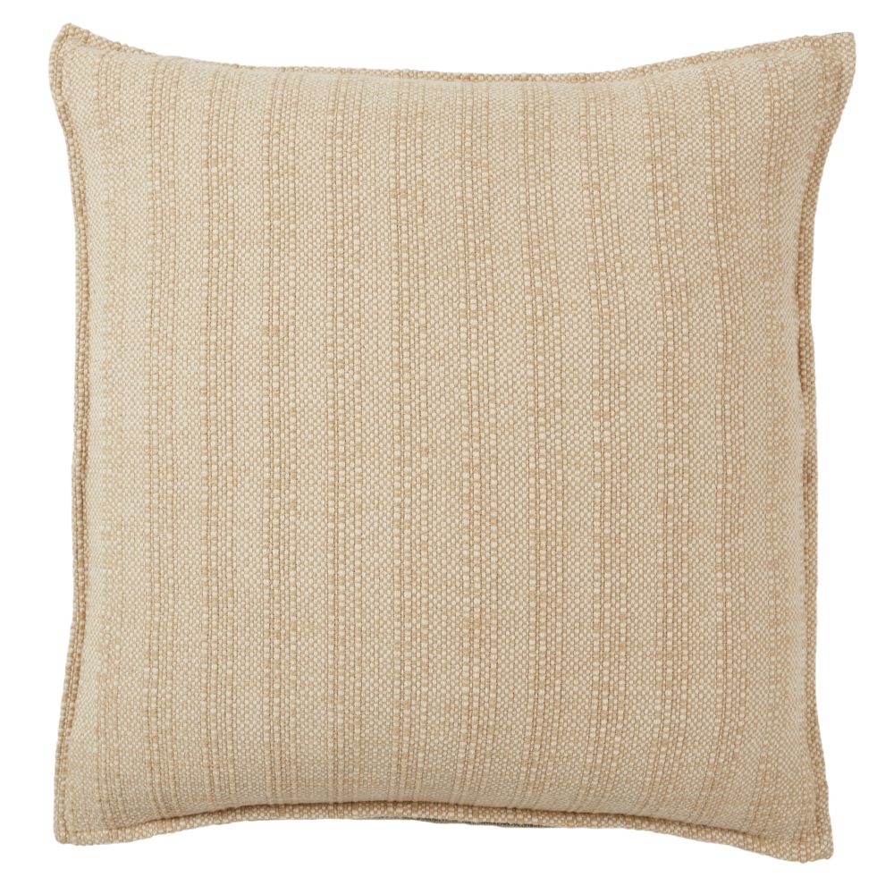 Jaipur Living TAN09 Ove Striped Light Brown Poly Fill Pillow (22" Square)