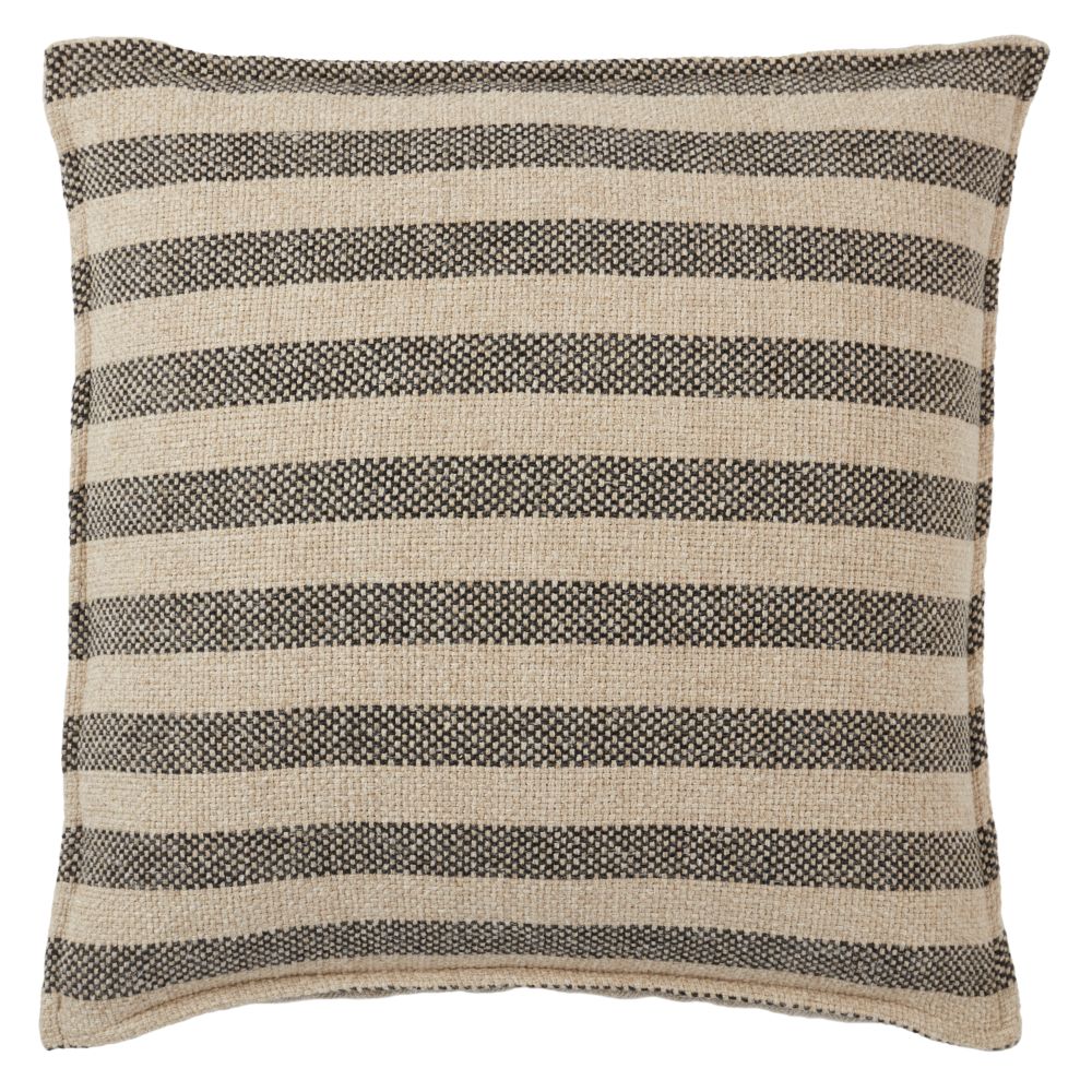 Jaipur Living TAN14 Brom Striped Beige/ Black Down Pillow (22" Square)