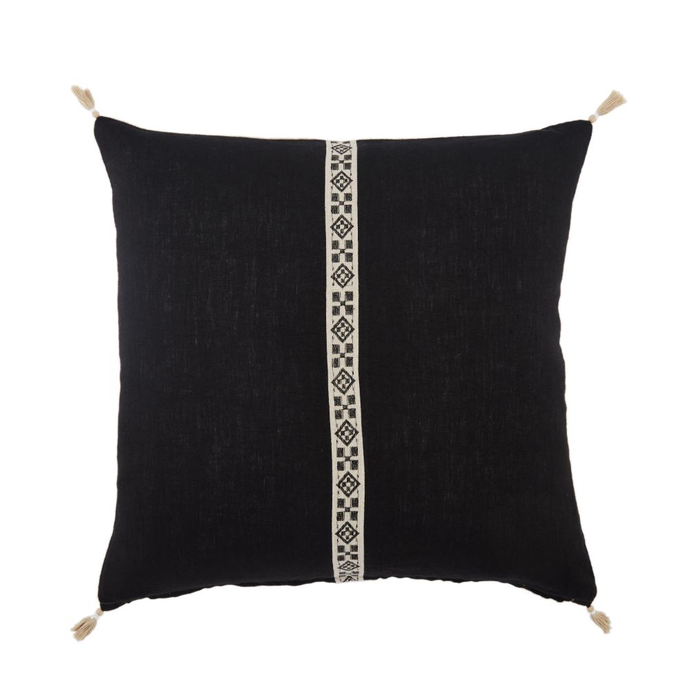 Jaipur Living TGA02 Loma Tribal Black/ Ivory Poly Throw Pillow 22 inch
