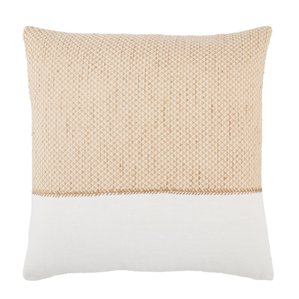 Jaipur Living TGA08 Sila Geometric Gold/ White Poly Throw Pillow 22 inch