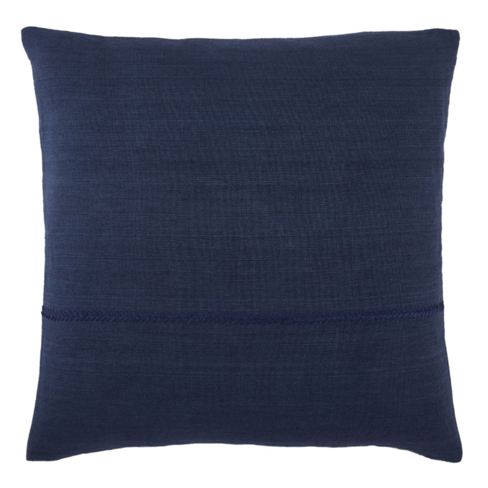 Jaipur Living TGA10 Ortiz Solid Dark Blue Down Throw Pillow 22 inch