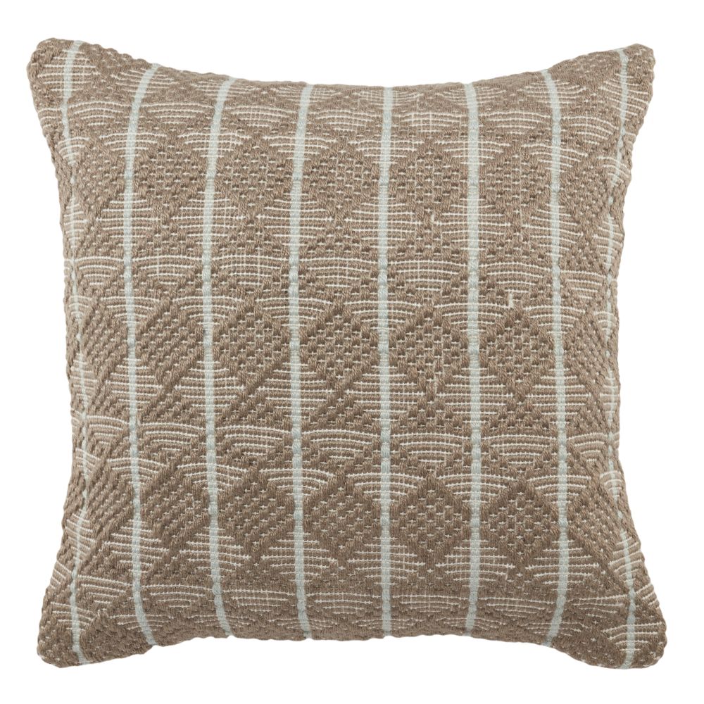 Vibe by Jaipur Living TOR02 Torren 22" x 22" Lindy Indoor/ Outdoor Geometric Poly Fill Pillow in Gray / Light Blue
