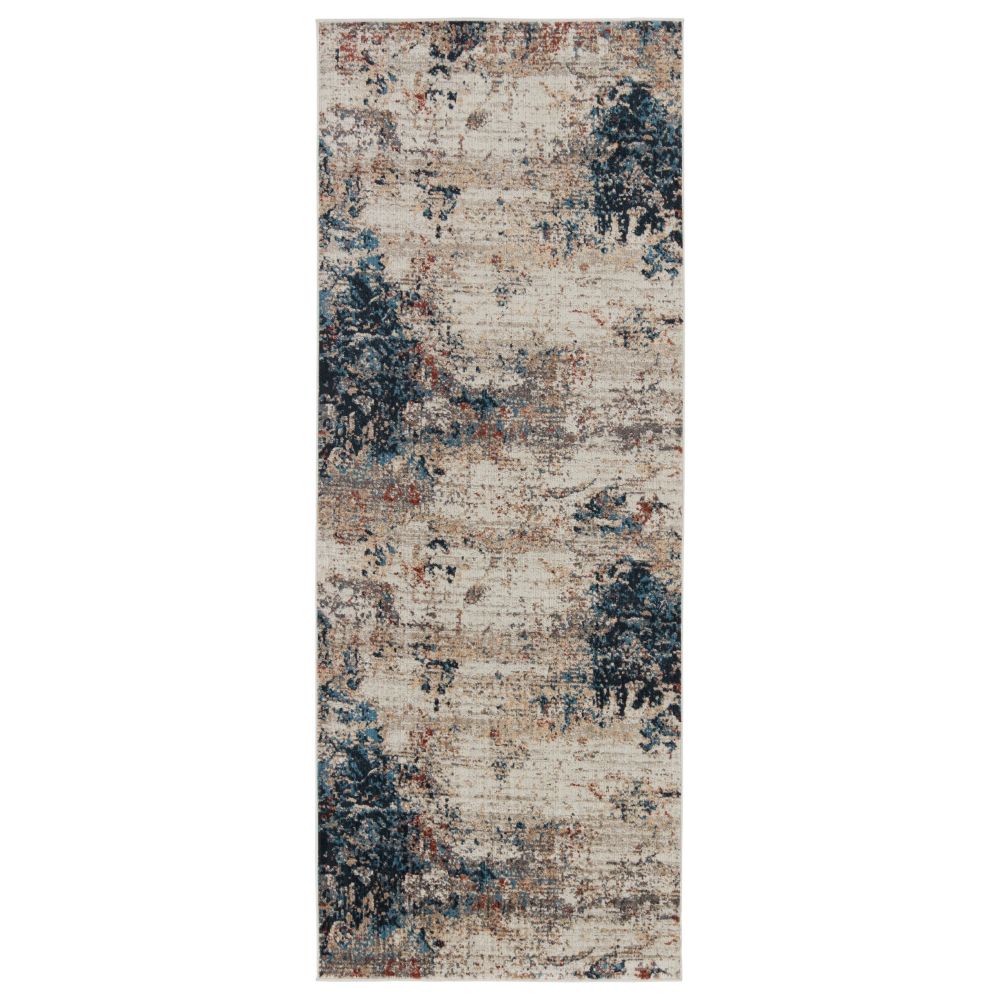 Vibe by Jaipur Living TUN04 Terrior Abstract Blue/ Red Runner Rug (3